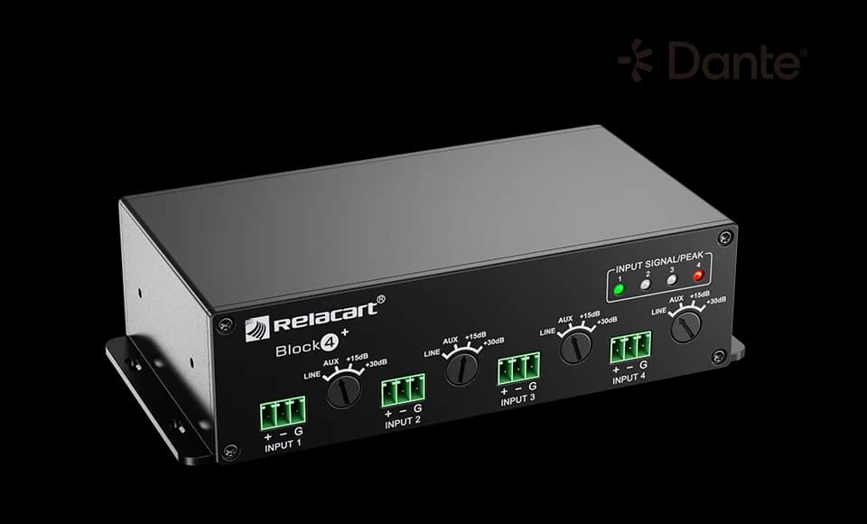 Block 4+ Interfaz de Audio Dante 4×4