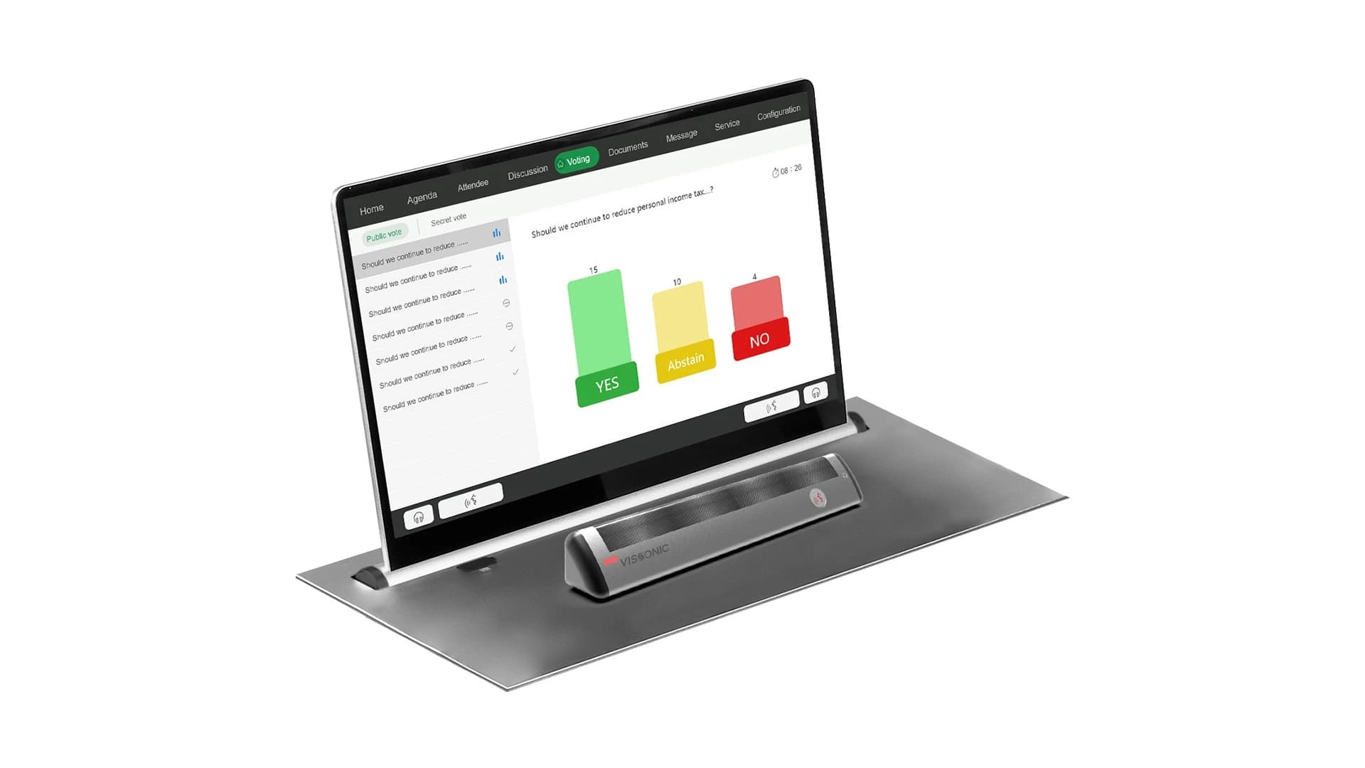 Pantalla Táctil de Altura Ajustable con Array de Micrófonos VIS-LSDAD