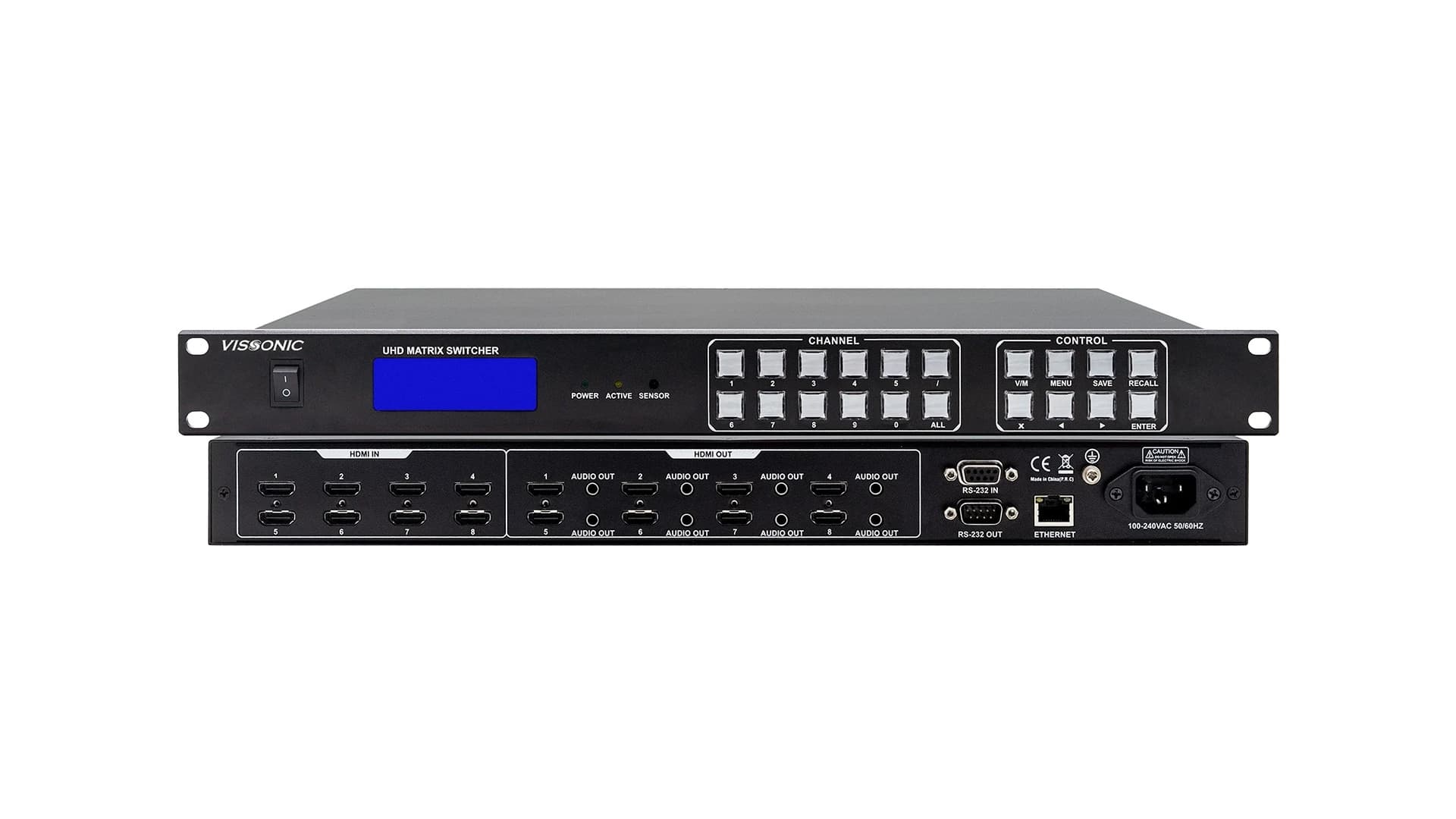 Matrice HDMI 8x8 UHD 4Kx2K avec contrôle web VIS-PHD88