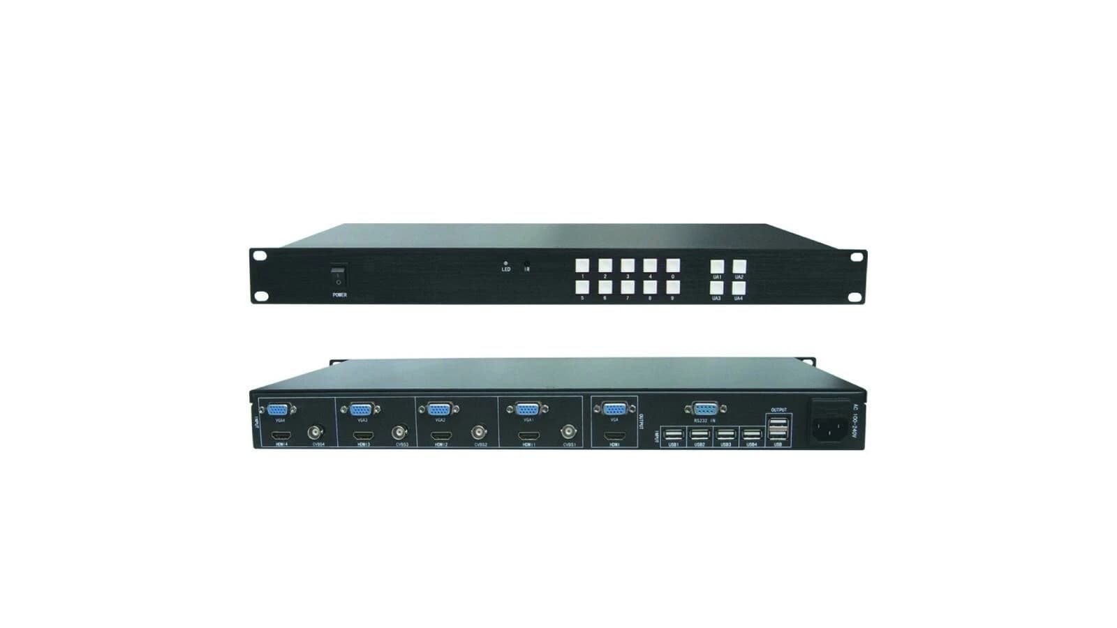 Multiviewer 4x1 et commutateur 12x1 avec KVM VIS-Quad41
