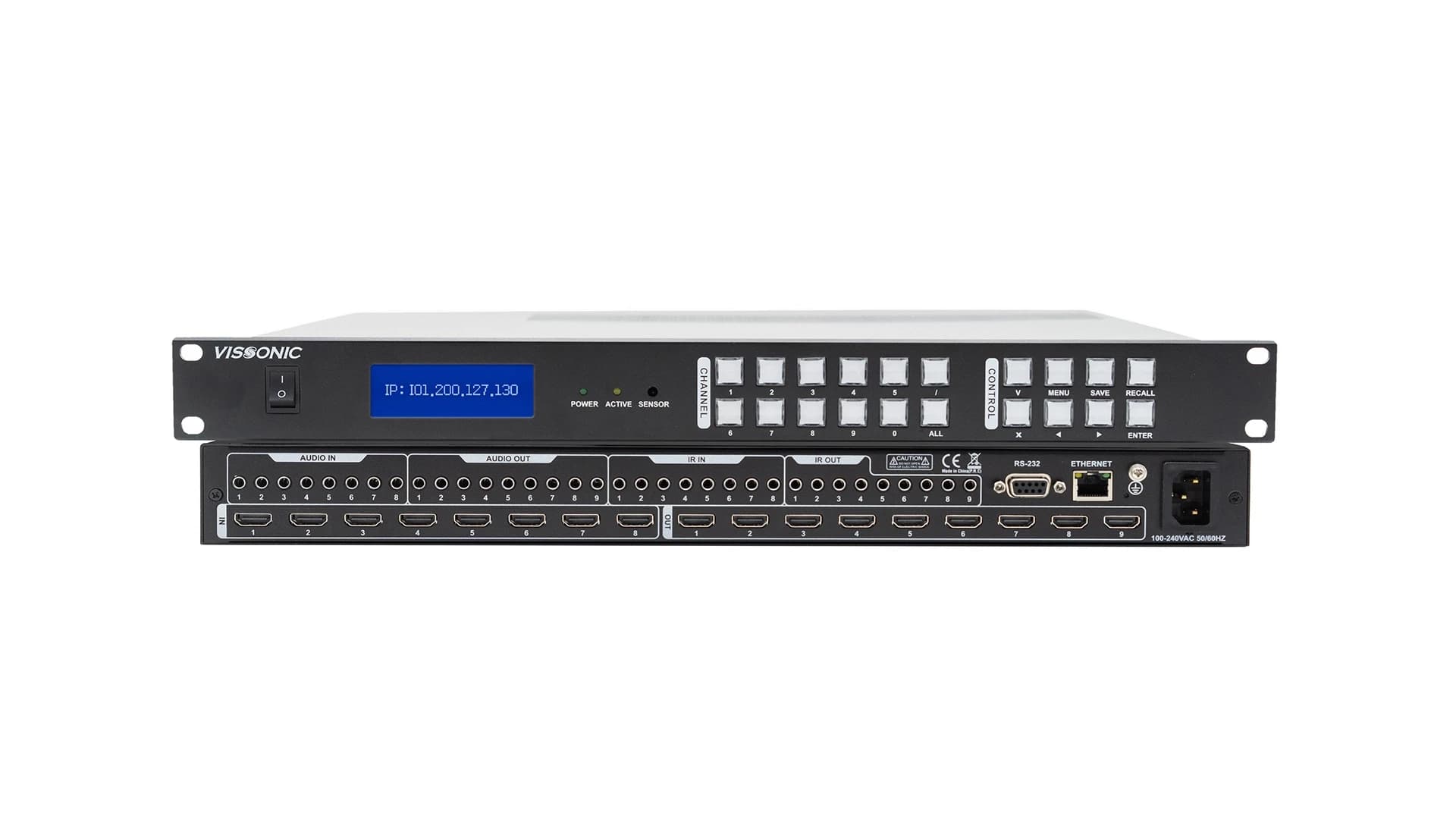 Matrice HDMI 8x8 4K60 seamless et processeur de mur d'images VIS-UHD0808-VW